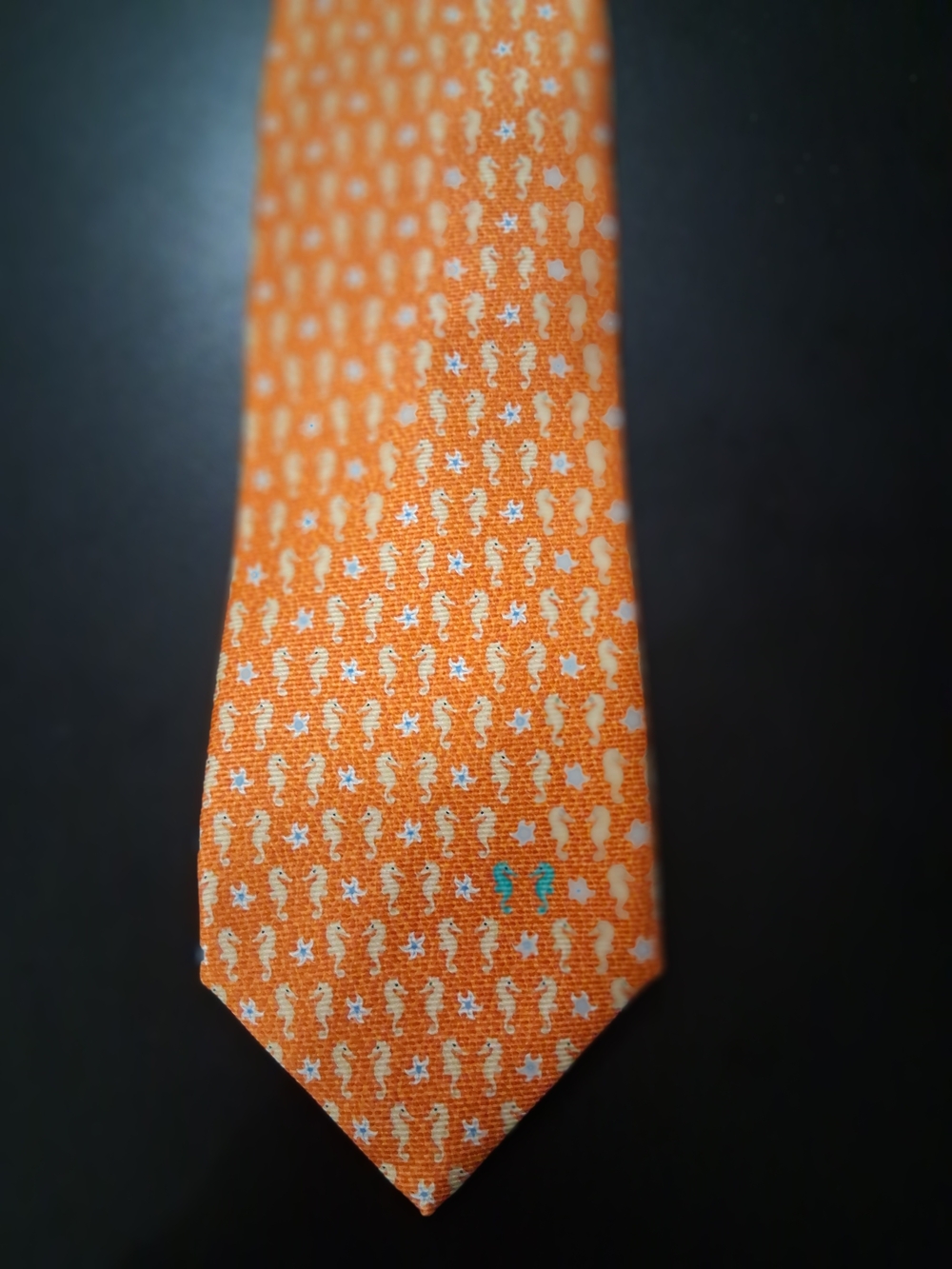 BVLGARI Orange Men's Tie - Classic Seagirse Motif NWT